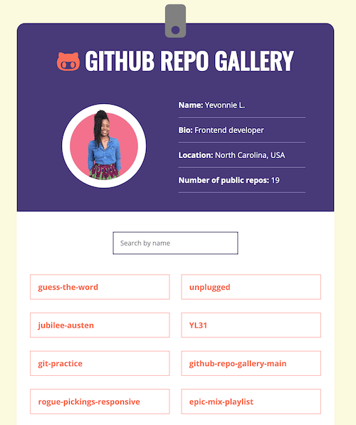 GitHub Repo Gallery Project